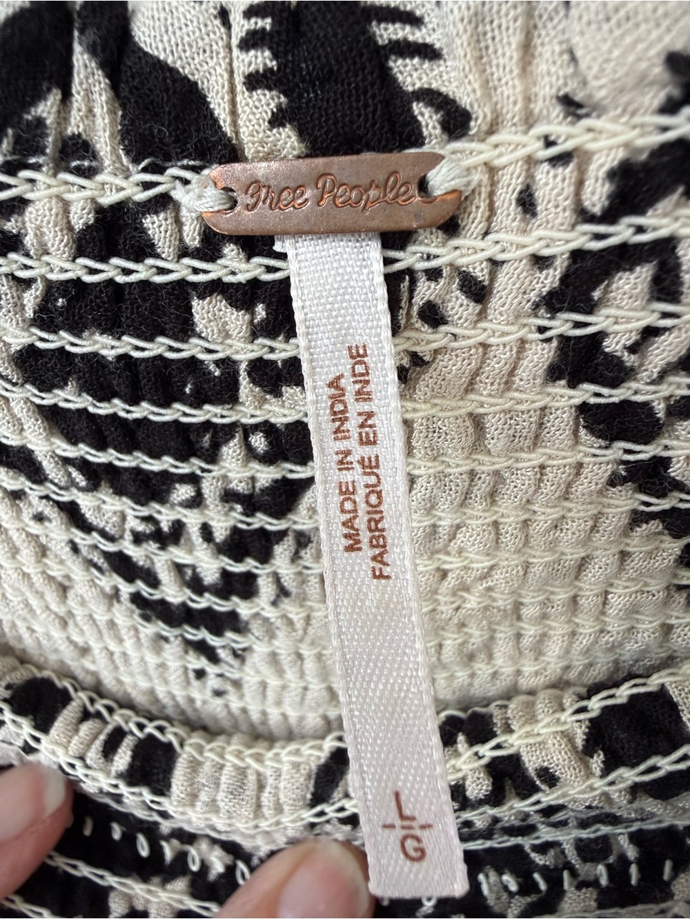 Free People Cream and Black Wide-Leg Palazzo Pants - Picture 7 of 7